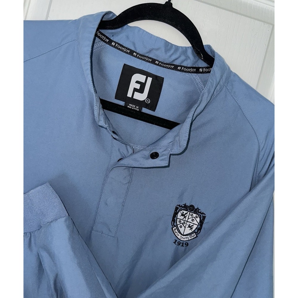 FootJoy Golf‎ Jacket Mens XL Blue Windbreaker 1/4 Snap Pullover Mock Neck